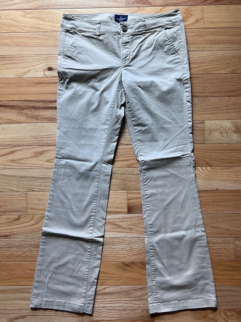 American Eagle khakis. Size 10 Long. Kick boot stretch.